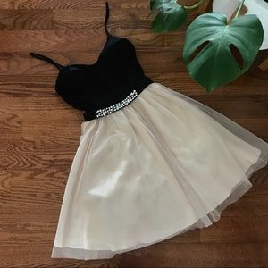 black and blush homecoming dress